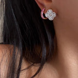 Pink Sapphire Pavé Huggie Hoops in 18K