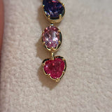 18K Candy Cascade Earrings / 6.31g, Spinel 6.10ct
