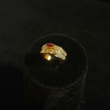 Ruby & Diamond Marquise Band Ring in 18K