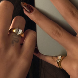 Love, DIA Heart Pavé Signet Ring