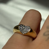 Love, DIA Heart Pavé Signet Ring