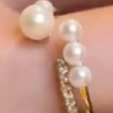 18K Fresh Water Pearl Diamond Ring / 1.70g, D0.07ct