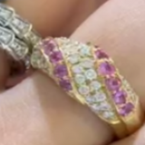 18K Bombe Pave Ring / 5.8g, S0.70ct, D0.68ct