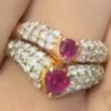 18K RG&YG Twin Ruby Pave Wrap Ring / 8g, R0.73ct, D1.04ct