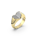 Love, DIA Heart Pavé Signet Ring
