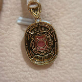 18K Pink Halo Pendant / 2.05g with Pink Tourmaline and Diamonds