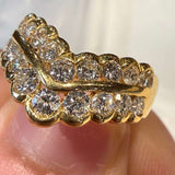 18K Diamond Double Chevron Ring / 5.5g, D1.01ct