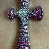 Ruby Pavé Cross Pendant in 18KWG / 5.8g, R1.80ct, D0.10ct