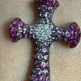 Ruby Pavé Cross Pendant in 18KWG / 5.8g, R1.80ct, D0.10ct