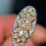 Dome Ring in PT900 18K / 7.8 g, D0.31ct + D1.21ct
