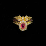 18K Ruby Diamond Bow Ring / 6.8g, R0.47ct, D0.48ct