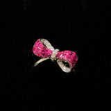 18K Ruby Bow Ring / 4.5g, R1.25ct, D0.20ct