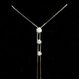 18K WG Tasaki Diamond Drop Necklace / 6.20g, D0.38ct