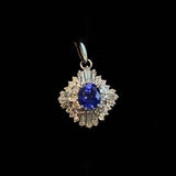Sapphire Starburst Pendant in PT900 / 3g, S.86ct, D0.48ct