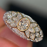 Dome Ring in PT900 18K / 7.8 g, D0.31ct + D1.21ct