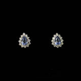 Pear Halo Stud Earrings in PT900 / 3.5g, S1.52ct, D0.78ct