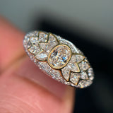 Dome Ring in PT900 18K / 7.8 g, D0.31ct + D1.21ct
