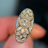 Dome Ring in PT900 18K / 7.8 g, D0.31ct + D1.21ct
